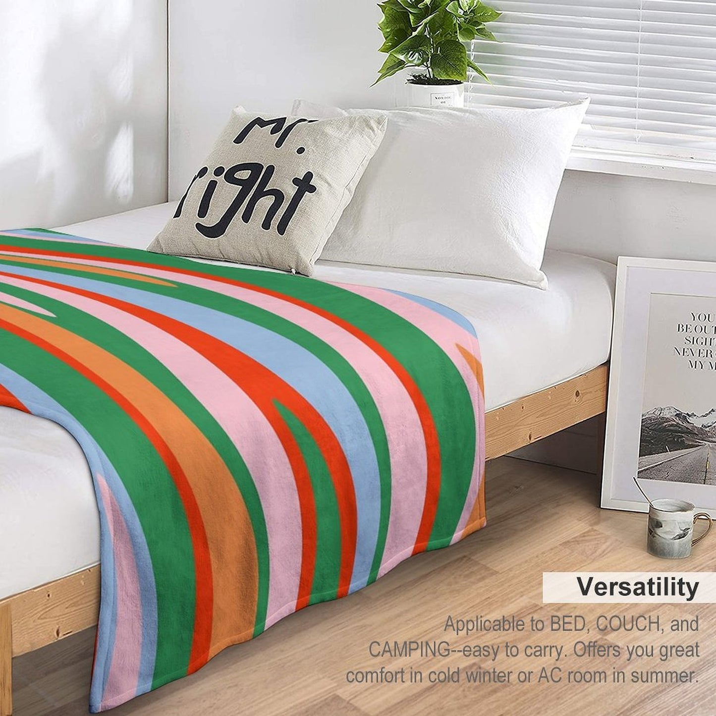 Bold And Colorful Abstract Wild Stripes Modern Multicolor Pattern Throw Blanket