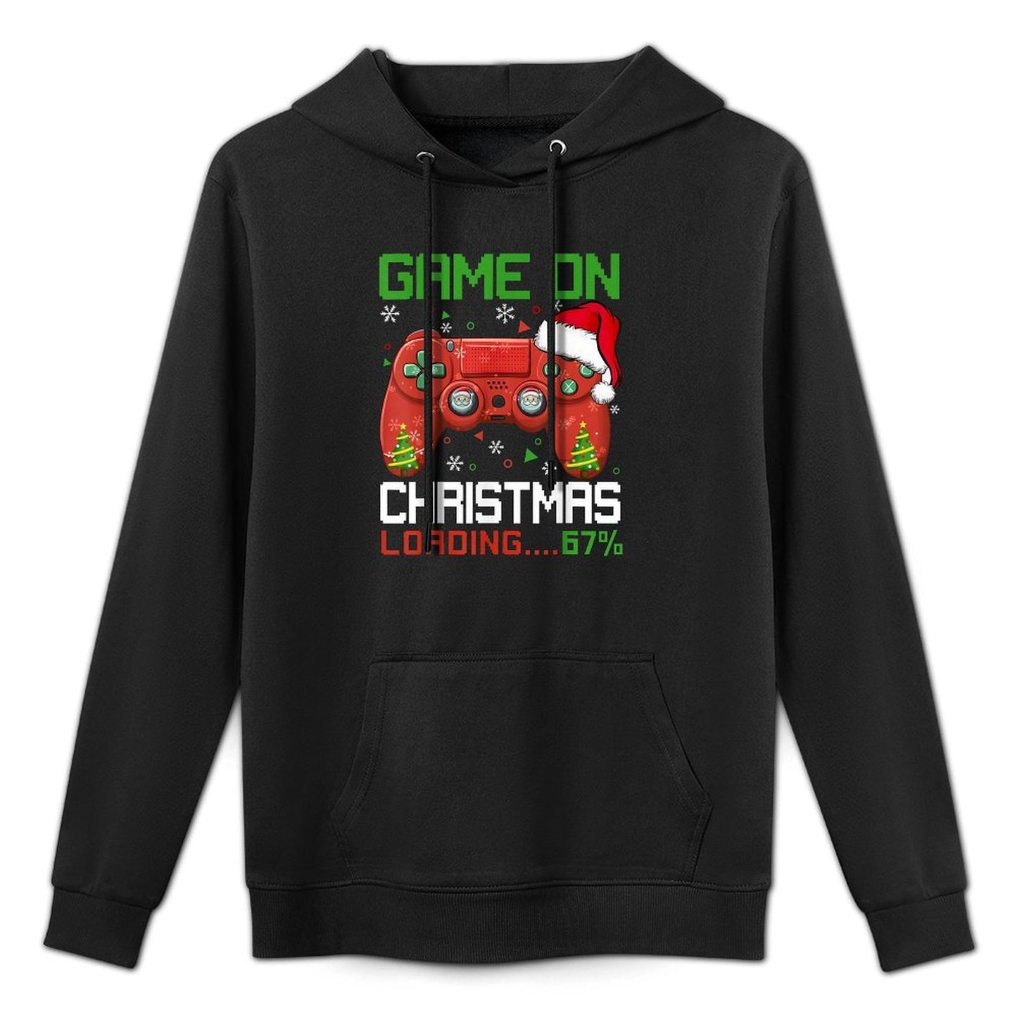 Game On Christmas Loading 67 Funny 6 7 Meme Xmas Cotton-Polyester Blend Hoodie