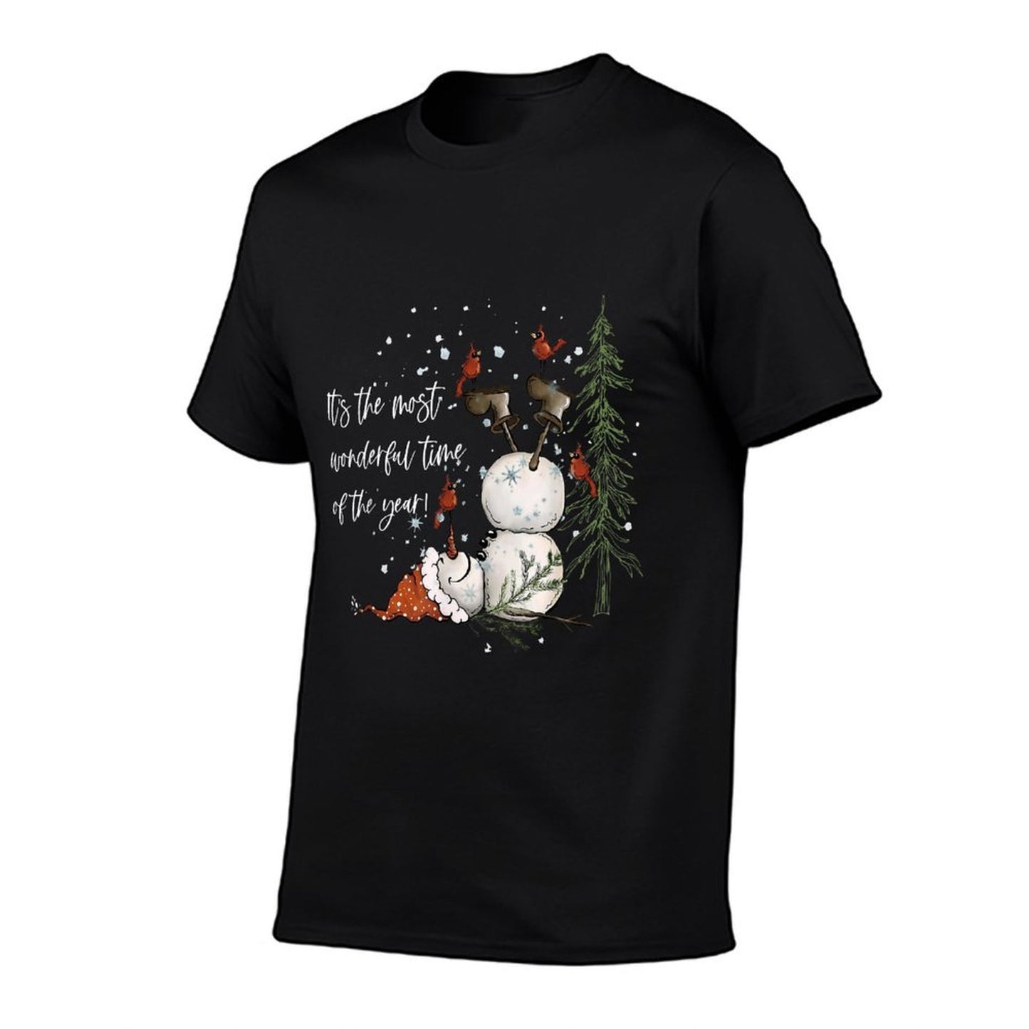 Funny Snowman Snowflake Merry Christmas Xmas Family Holiday  Summer-ready Fabric T-Shirt