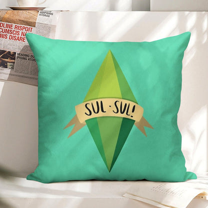 Plumbob Linen Throw Pillow Cover