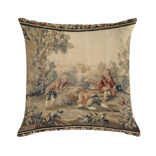 Aubusson  Antique French Tapestry Print Soft High-Density Material Throw Pillow