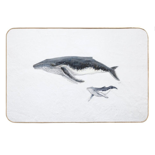 Humpback Whale Mother And Baby Whale Megaptera Novaeangliae Bath Mat