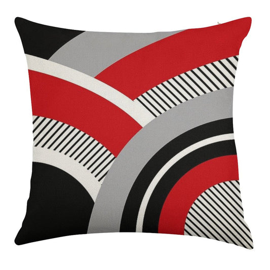Colorful Geometry Linen Throw Pillow Cover