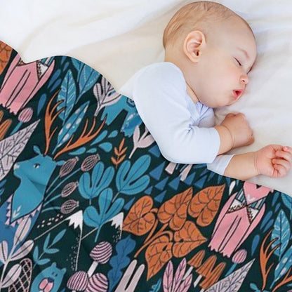 Animals of Canada. Forest, Plants, Mountains, Mushrooms Throw Blanket