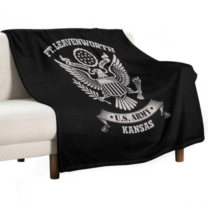 Fort Leavenworth Kansas US Army Base Tribute Throw Blanket