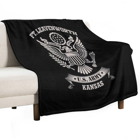 Fort Leavenworth Kansas US Army Base Tribute Throw Blanket