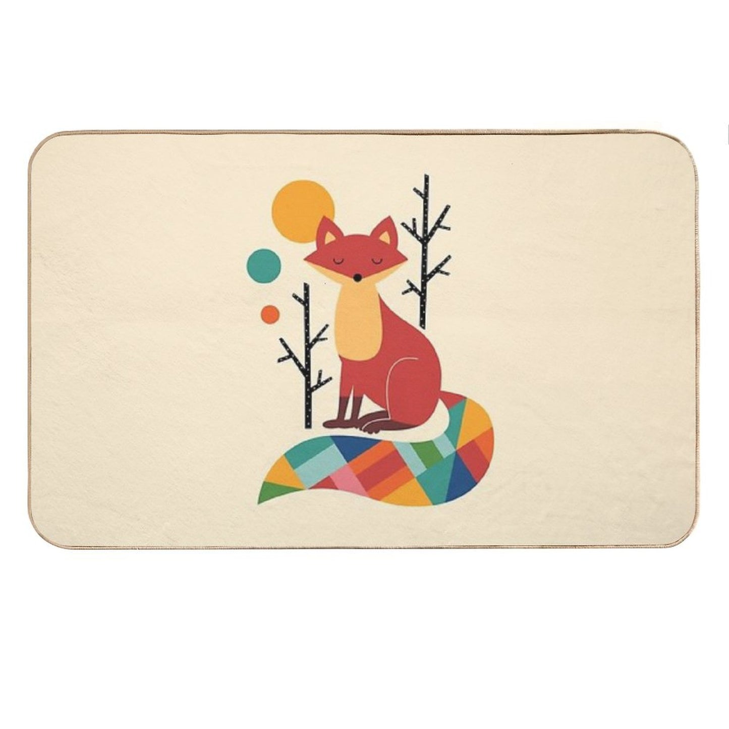 Rainbow Fox Bath Mat
