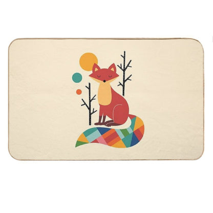 Rainbow Fox Bath Mat