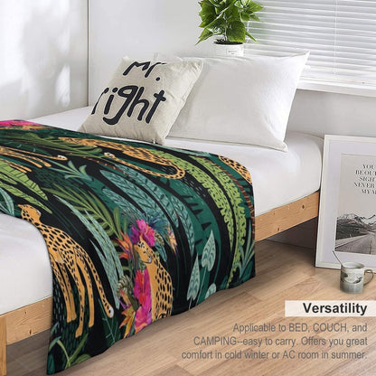 Tropical Cheetah Print Throw Blanket