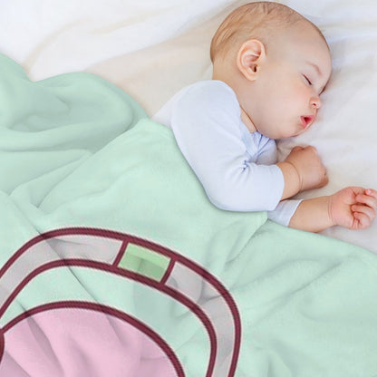 Cute Axolotl Loves Playing Video Games Funny Throw Blanket