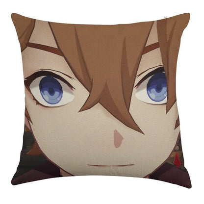 Childe (Tartaglia) Face Meme Linen Throw Pillow Cover