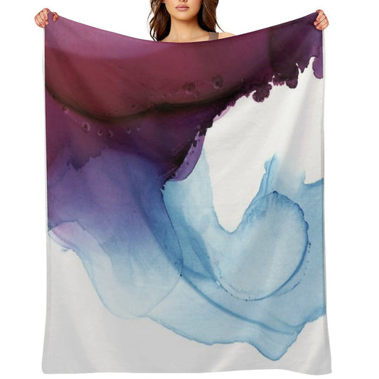 Shades of Purple, Abstract Fluid Artwork Throw Blanket