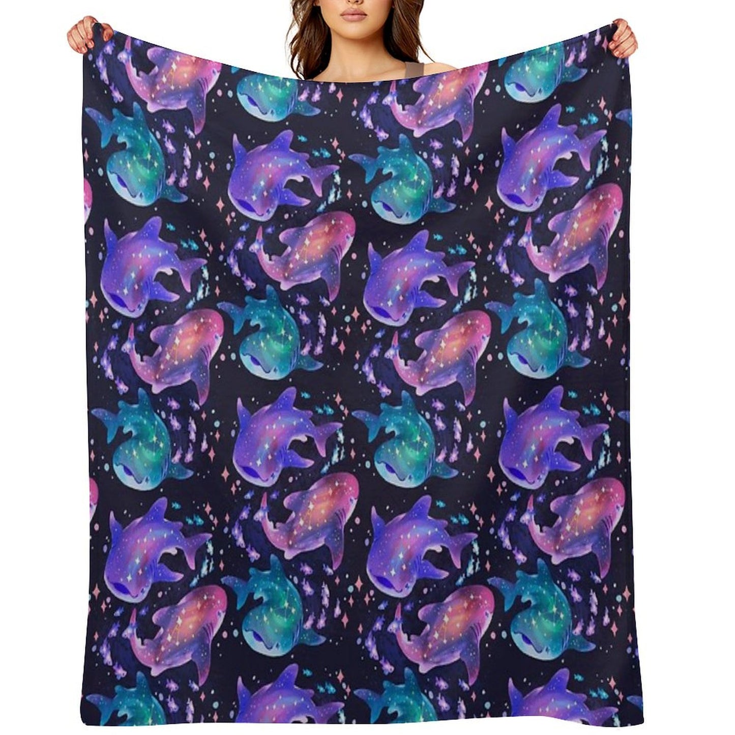 Cosmic Whale Shark Throw Blanket
