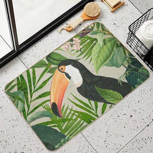 Toucan And Hummingbirds  Eco-Friendly Bath Mat