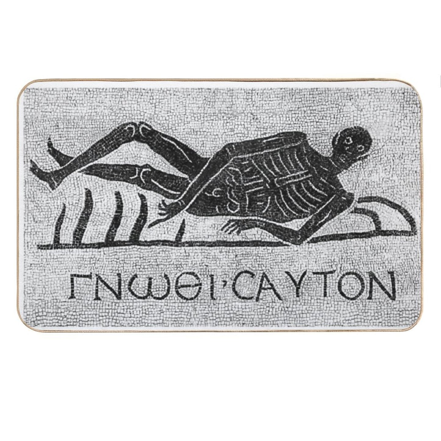 Know Thyself - Roman Mosaic - Greek Text Bath Mat