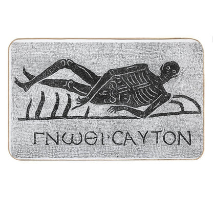 Know Thyself - Roman Mosaic - Greek Text Bath Mat