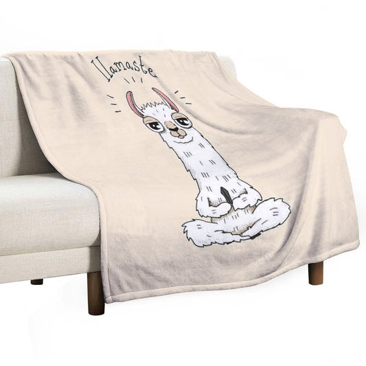 Llama Yoga Pose with Llamaste Throw Blanket