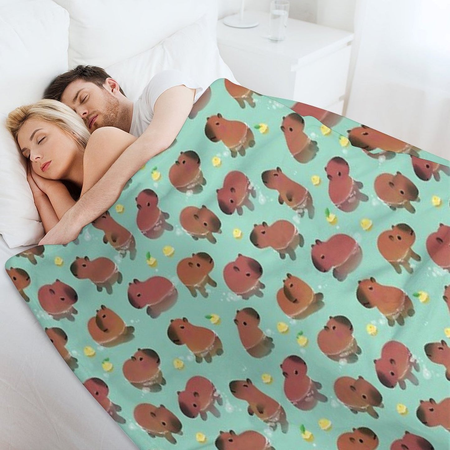 Capybath Time Throw Blanket