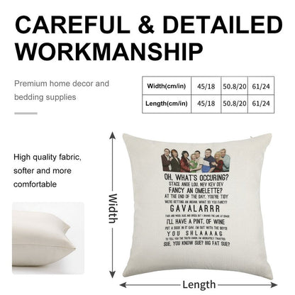 Gavin And Stacey Linen Throw Pillow Cover