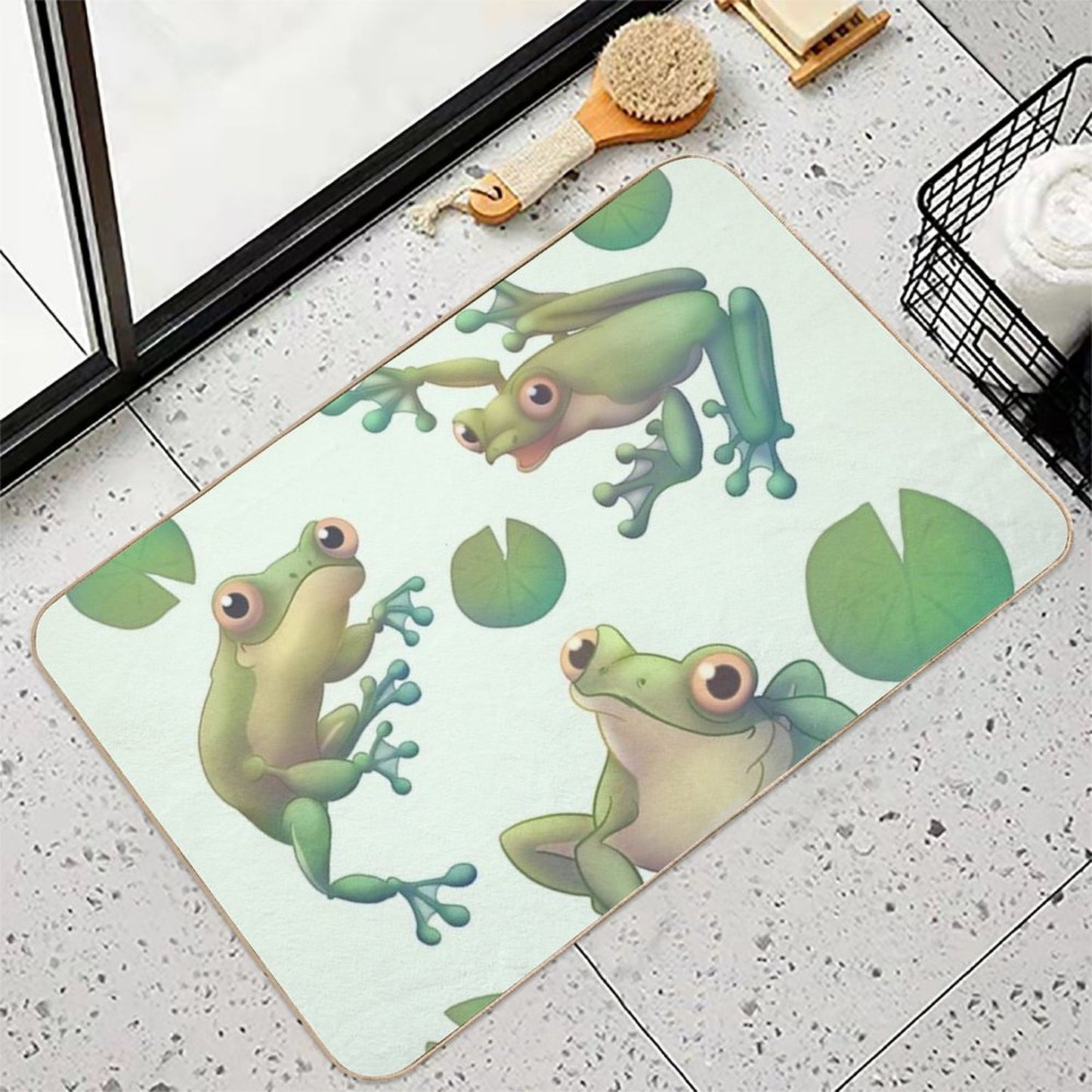 Tree Frog Pattern Bath Mat