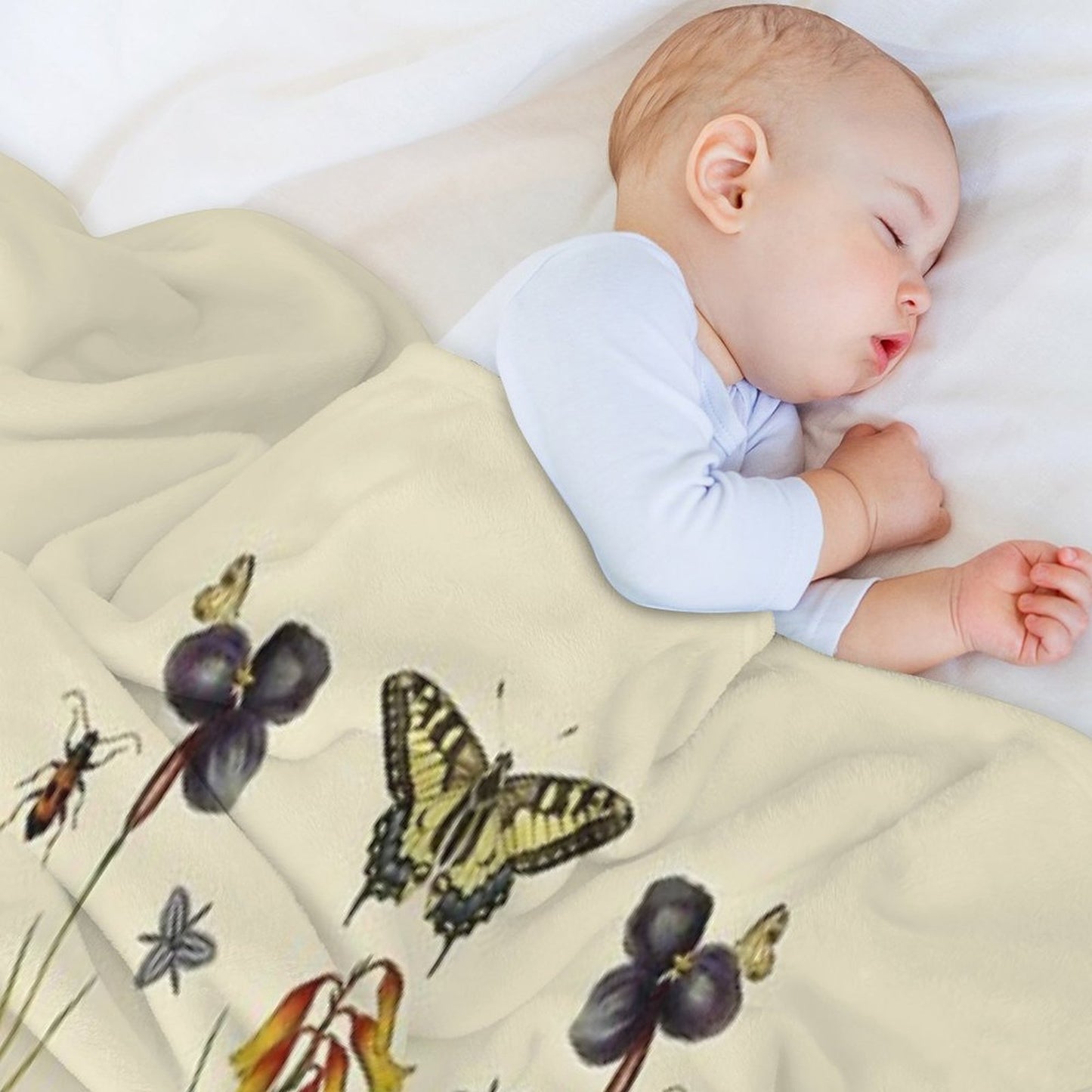 Snake, Swallowtail, & Wildflowers III Throw Blanket