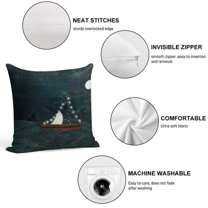 Ghost Boat Ride Soft Bedroom Essential Throw Pillow