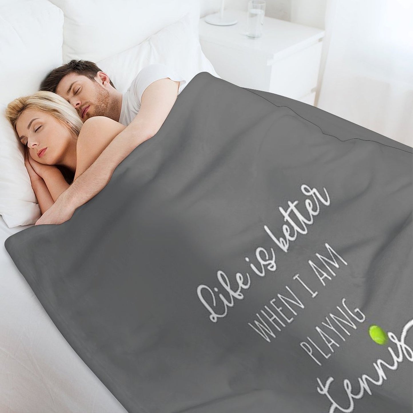 Top Fun Life Is Better with Tennis Design Throw Blanket