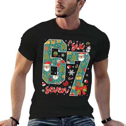Funny 67 Six Seven Meme Christmas Holidayns Boys Kids  Graphic-printed T-Shirt