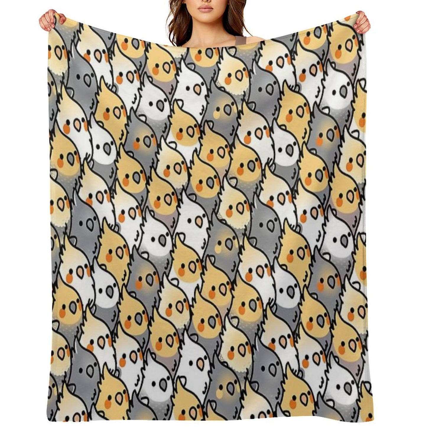 Chubby Cockatiel Party Throw Blanket