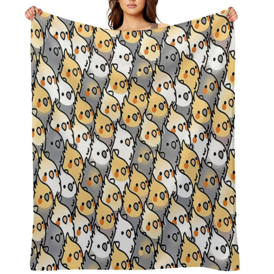 Chubby Cockatiel Party Throw Blanket