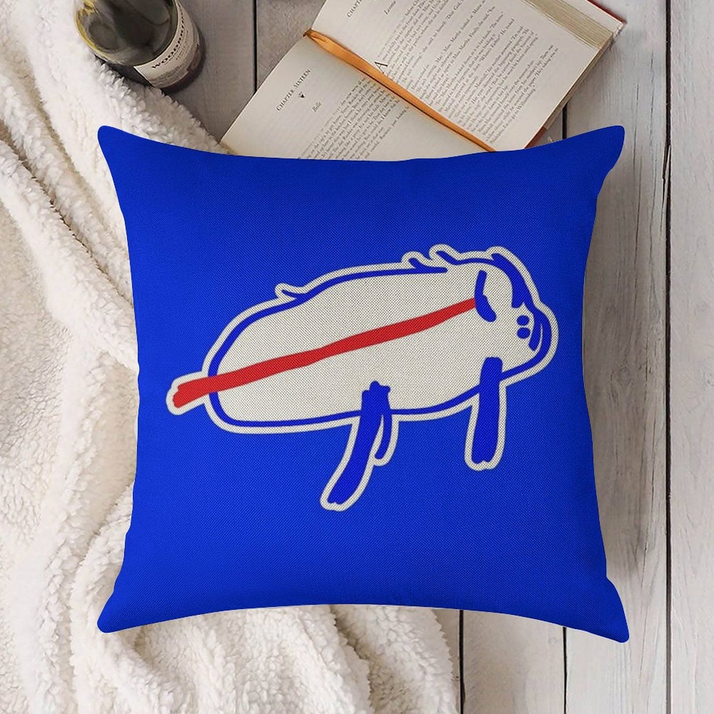 Josh Allen Drawing Linen Throw Pillow Cover