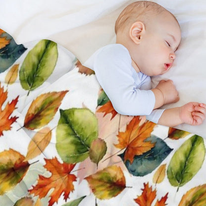 Watercolor Pattern, Autumn Leaves,Nature Inspired Throw Blanket