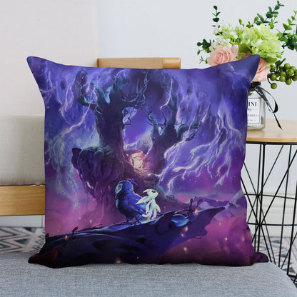 Ori Will of The Wisp Linen Throw Pillow Cover