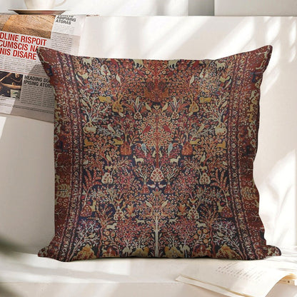 Persian Vintage Antique Carpet Nature Fine Art Linen Throw Pillow Cover