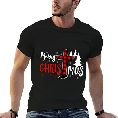 Merry Christmas Christians Buffalo Plaid  Quick-drying T-Shirt