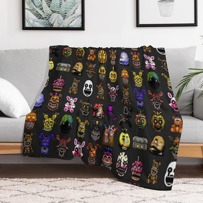 Five Nights at Freddy's - Pixel Art - Multiple Characters New Set Throw Blanket