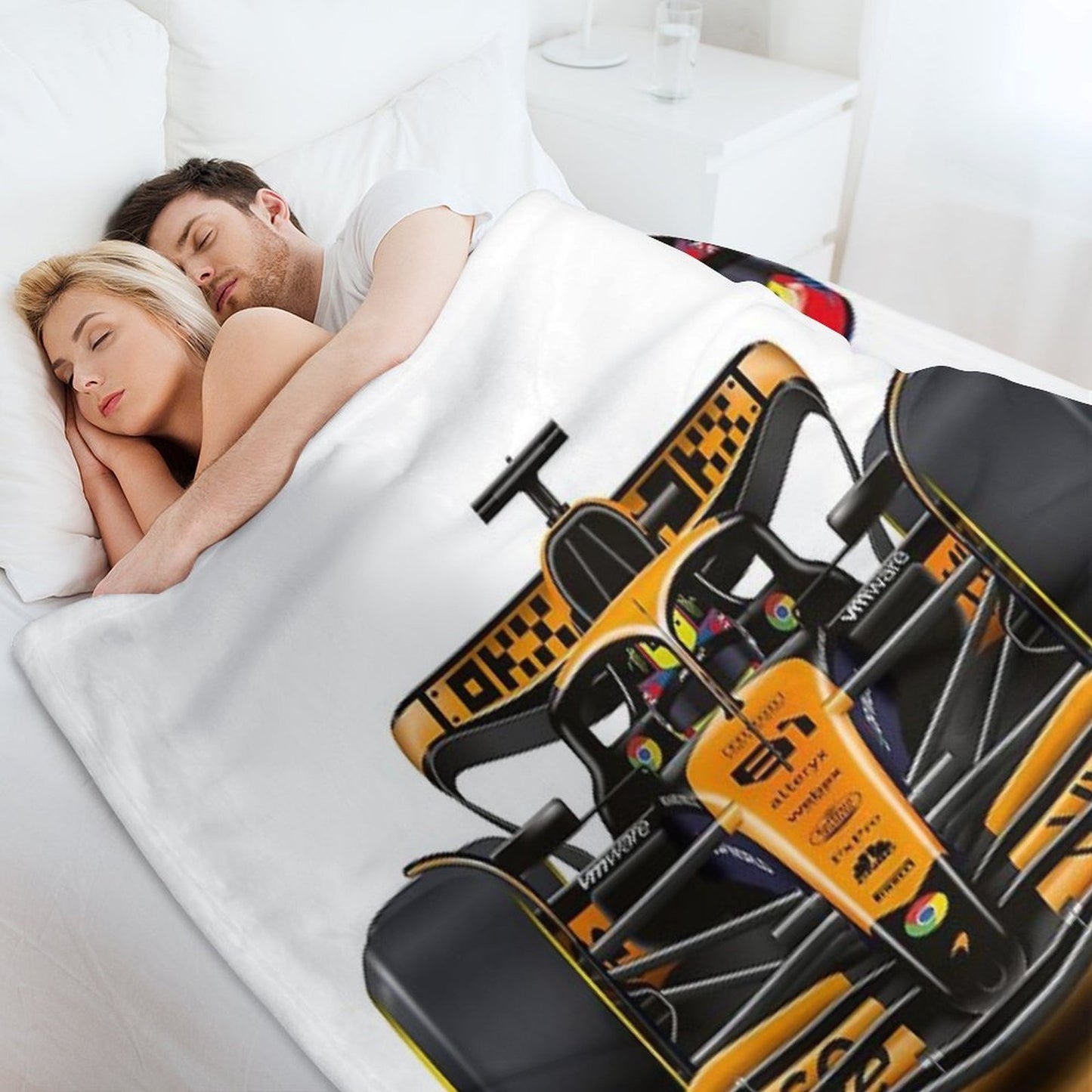 Oscar Piastri 2024 Formula 1 McLaren Racing Car Throw Blanket
