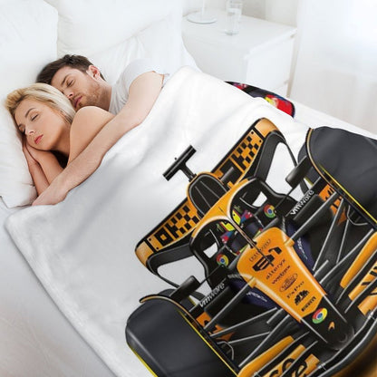 Oscar Piastri 2024 Formula 1 McLaren Racing Car Throw Blanket