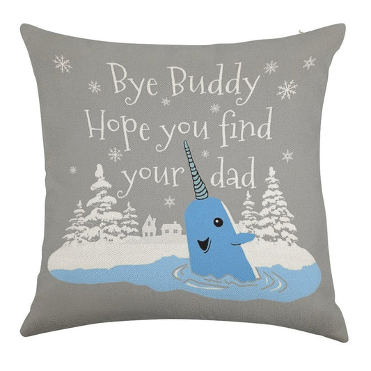 Bye Buddy Hope You Find Your Dad Linen Throw Pillow Cover