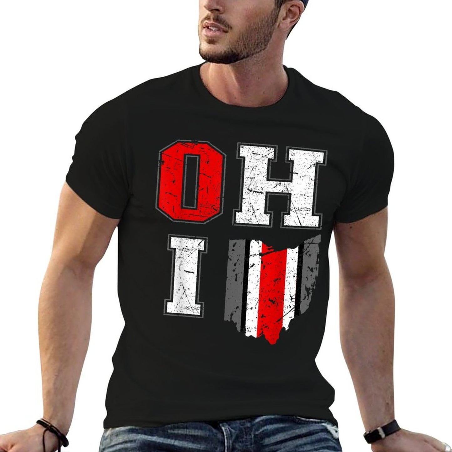 Vintage OHIO Tee State of Ohio Map Women Men  Summer-ready Fabric T-Shirt