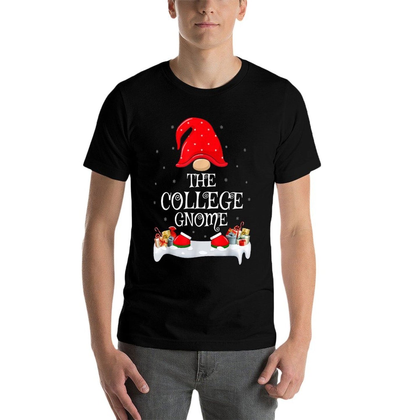 Family Matching Group The College Gnome Christmas  Oversized Silhouette T-Shirt