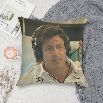 Confused Toto Wolff Soft Anti-Pilling Throw Pillow
