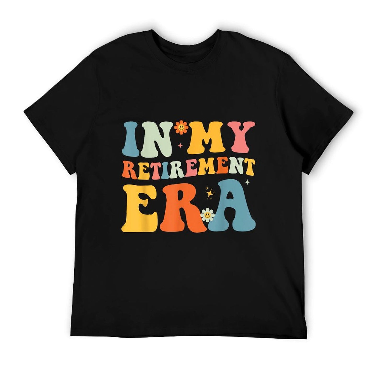 Retirement Giftss For Senior Citizen Retro Groovy In My Retirement Era Funny Teacher Retired 2025 Unisex Adult Black S T-Shirt
