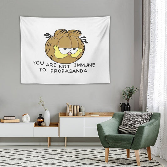 Garfield You Are Not Immune to Propaganda HD Tapestry