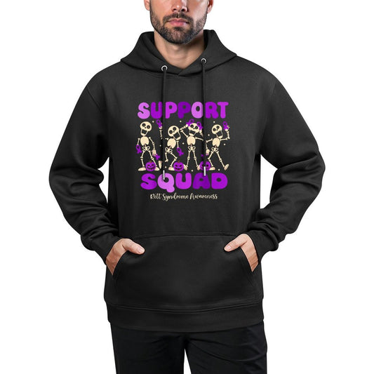 Funny Halloween Rett Syndrome Skeleton Support Squad Pilling-Resistant Hoodie