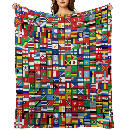 The World's Flags Throw Blanket
