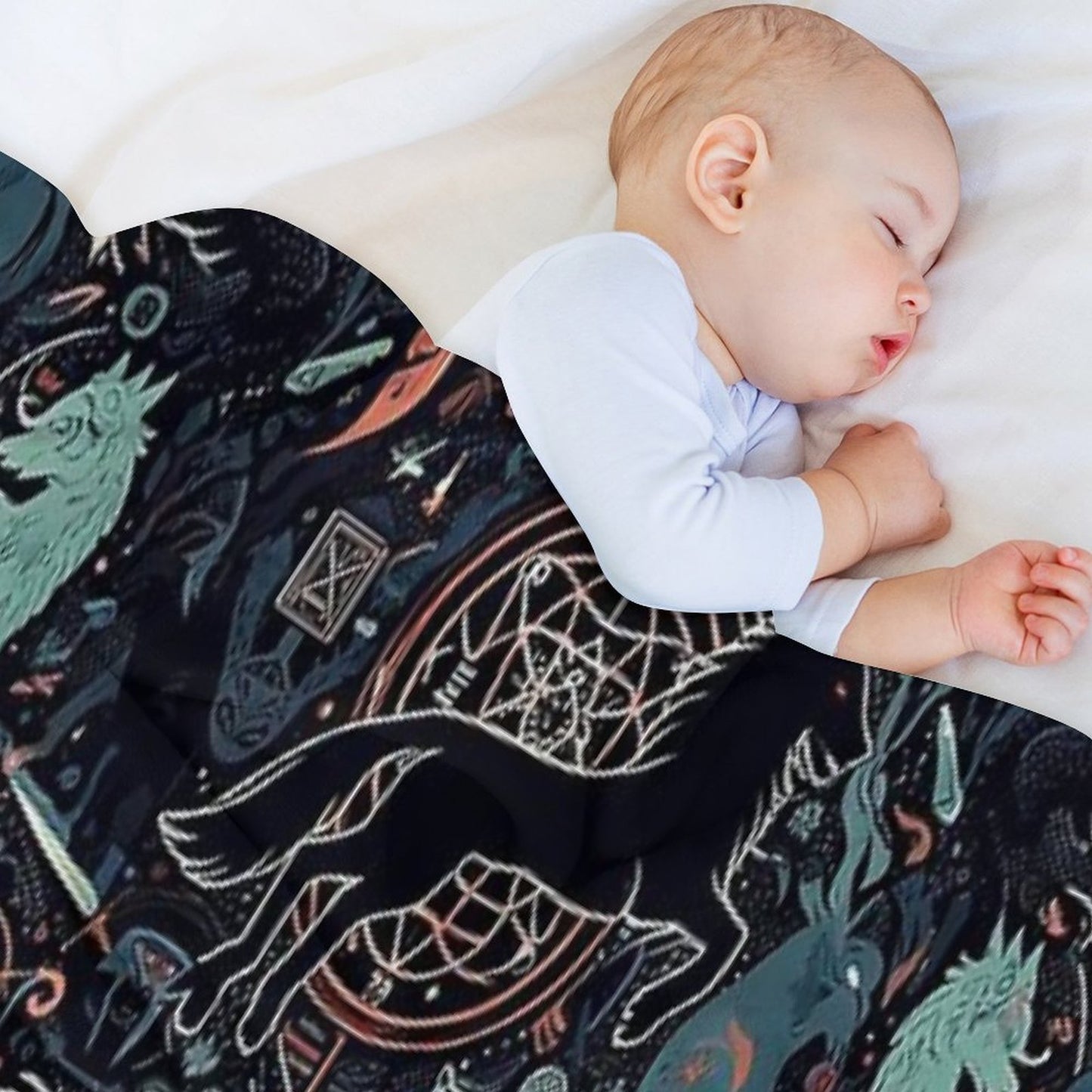 Winged Guardians of The Occult Throw Blanket