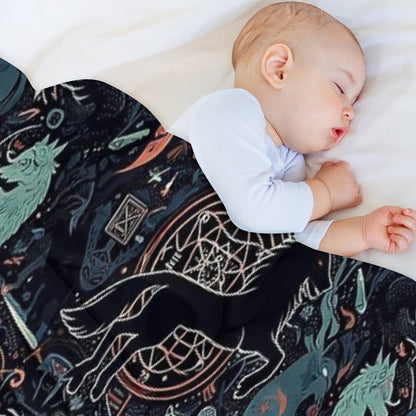 Winged Guardians of The Occult Throw Blanket