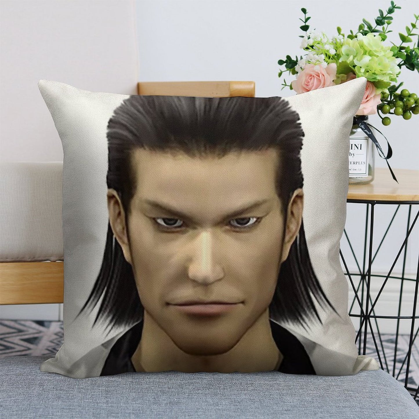 Yakuza Nishiki Linen Throw Pillow Cover