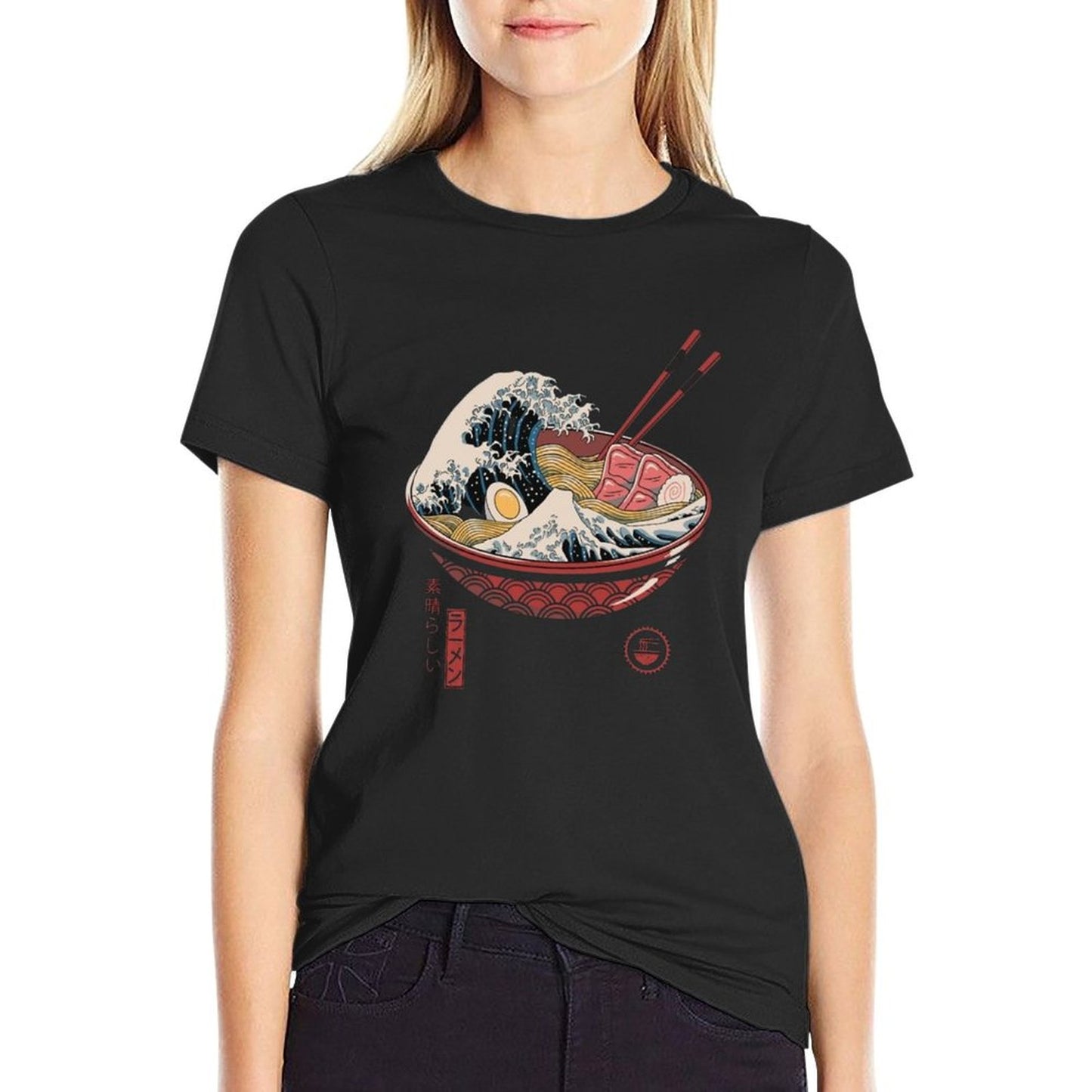 Great Ramen Wave  Slim-fit Cut T-Shirt
